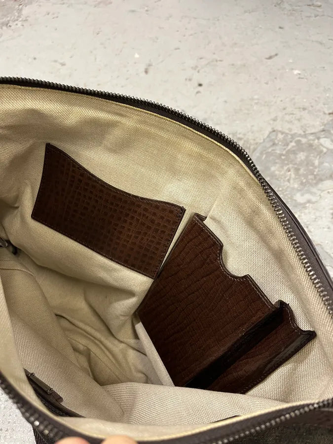 2000s Dolce & Gabbana Brown Eroded Leather Shoulder Bag (OS) APvoYjW 10