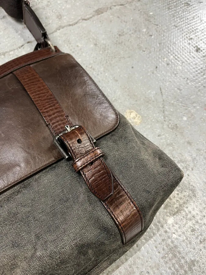 2000s Dolce & Gabbana Brown Eroded Leather Shoulder Bag (OS) APvoYjW 2