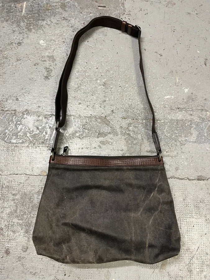 2000s Dolce & Gabbana Brown Eroded Leather Shoulder Bag (OS) APvoYjW 6