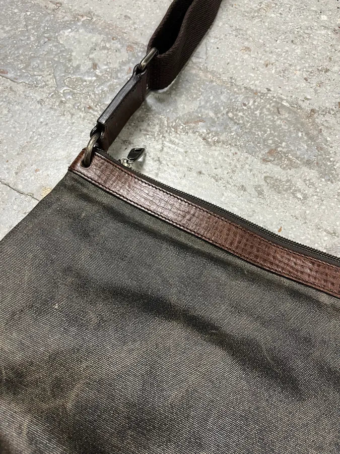 2000s Dolce & Gabbana Brown Eroded Leather Shoulder Bag (OS) APvoYjW 7