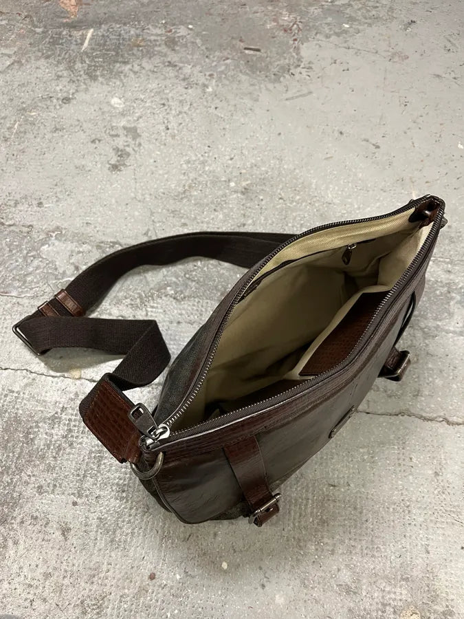 2000s Dolce & Gabbana Brown Eroded Leather Shoulder Bag (OS) APvoYjW 8