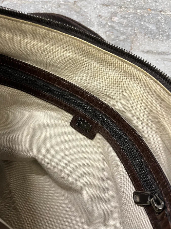 2000s Dolce & Gabbana Brown Eroded Leather Shoulder Bag (OS) APvoYjW 9