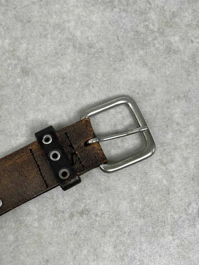 2000s Dolce & Gabbana Brown Eyled Leather Belt vTbvVfC 5