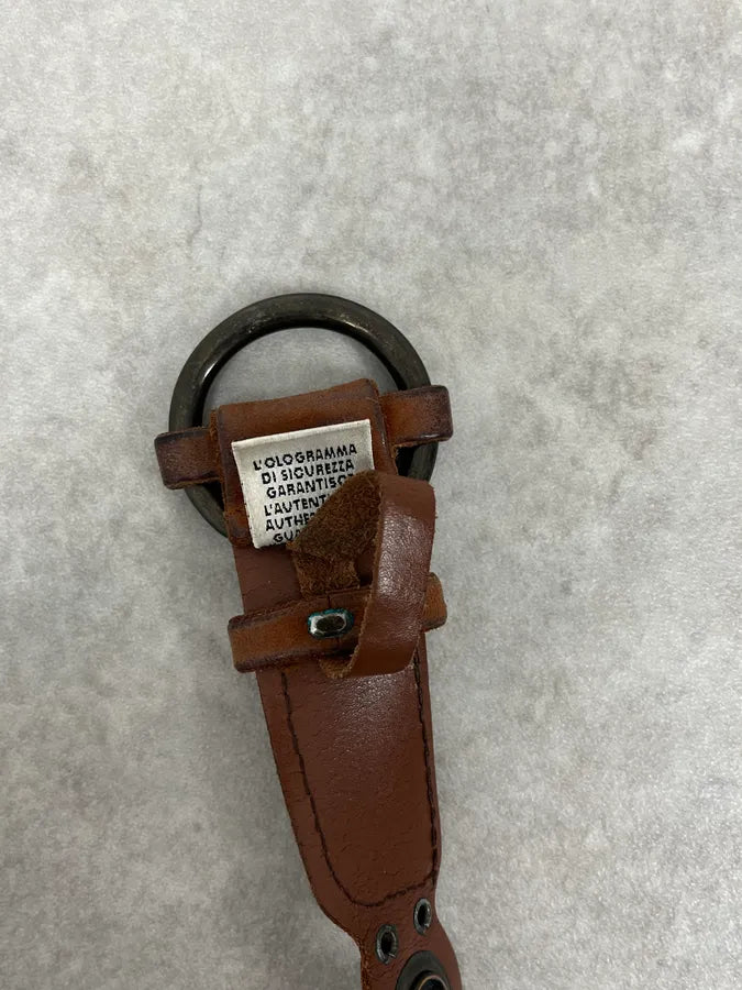 2000s Dolce & Gabbana Brown Eyled Leather Belt IcjSlvu 5