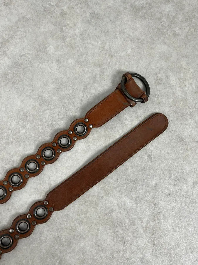 2000s Dolce & Gabbana Brown Eyled Leather Belt IcjSlvu 2