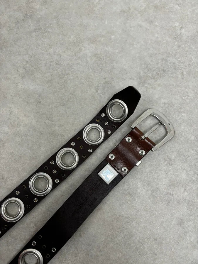 2000s Dolce & Gabbana Brown Eyled Leather Belt byxLYKl 5