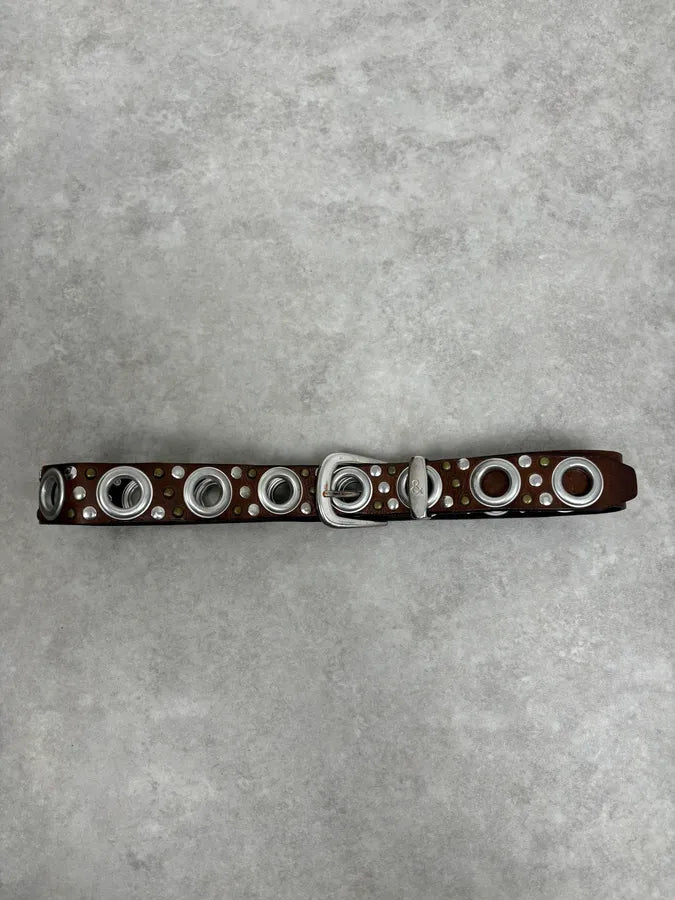 2000s Dolce & Gabbana Brown Eyled Leather Belt byxLYKl 2