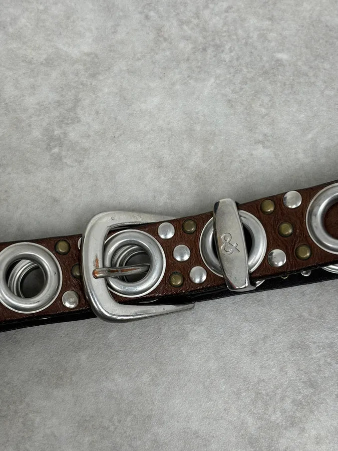 2000s Dolce & Gabbana Brown Eyled Leather Belt byxLYKl 3