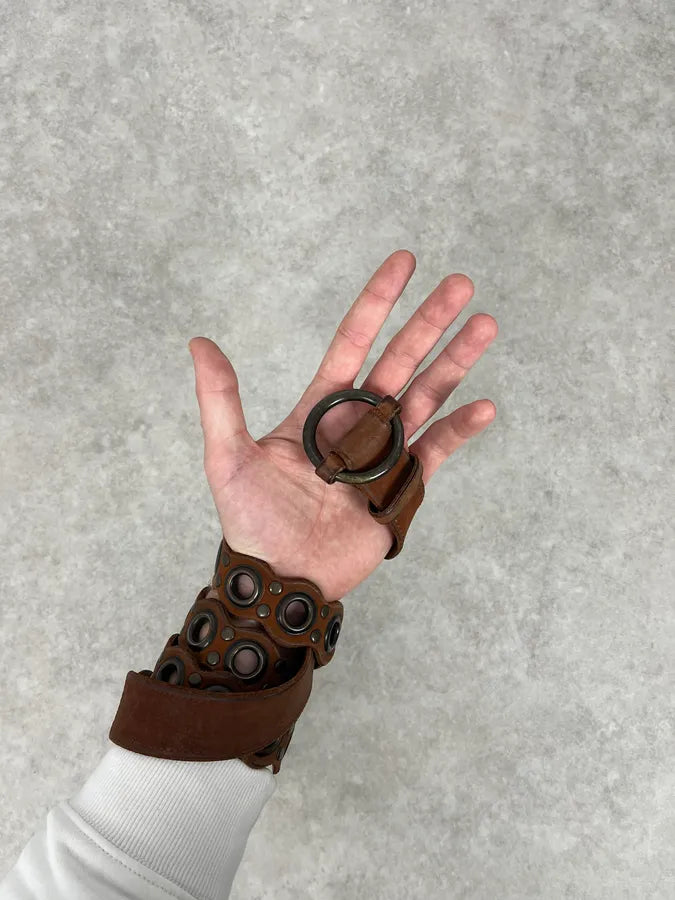 2000s Dolce & Gabbana Brown Eyled Leather Belt IcjSlvu 1