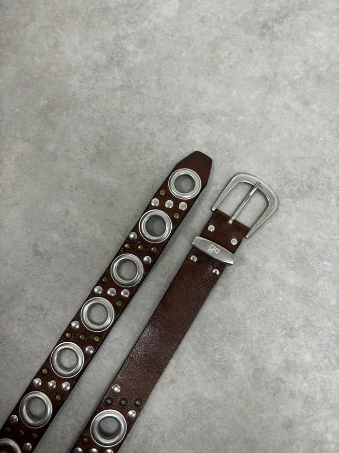 2000s Dolce & Gabbana Brown Eyled Leather Belt byxLYKl 4