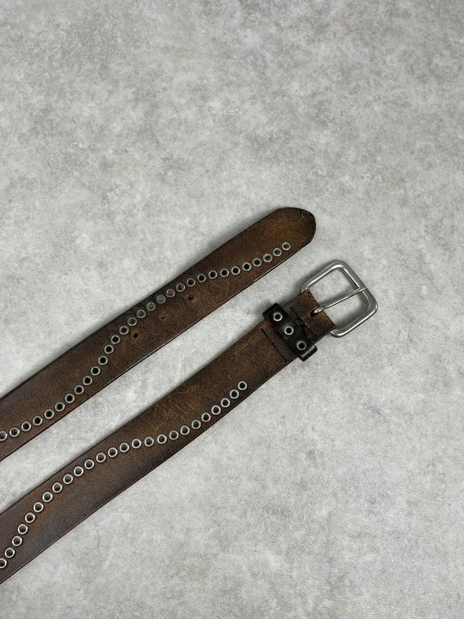 2000s Dolce & Gabbana Brown Eyled Leather Belt vTbvVfC 2