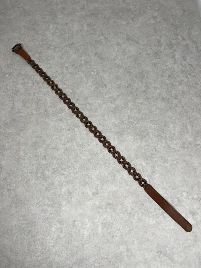 2000s Dolce & Gabbana Brown Eyled Leather Belt IcjSlvu 6