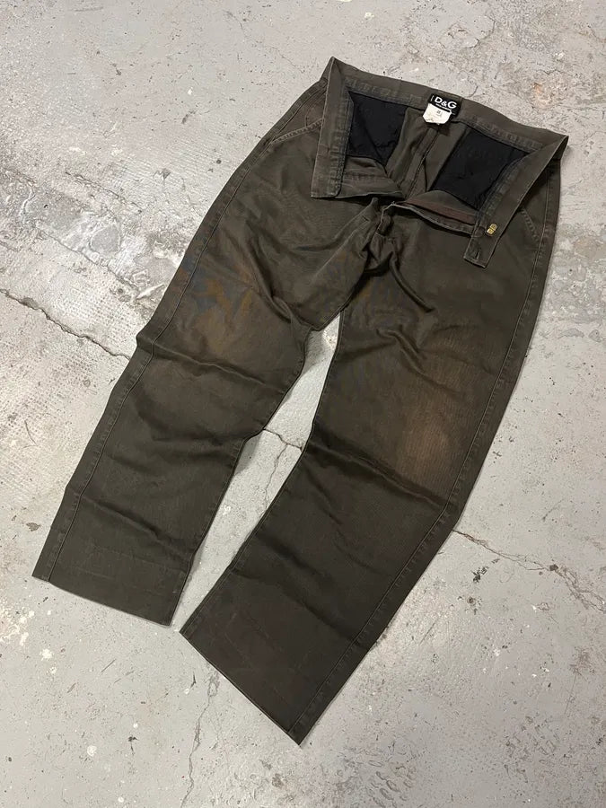 2000s Dolce & Gabbana Brown Faded Cozy Large Pants nCXKXoe 5