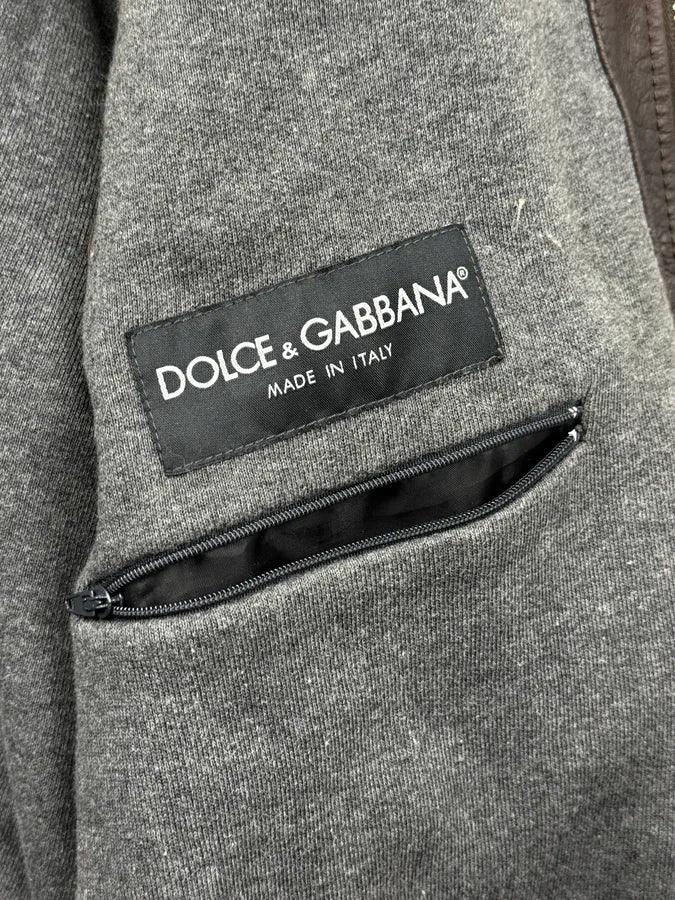 AW2003 Dolce & Gabbana Brown Front Zips Hooded Leather Jacket vjeNPWo 10