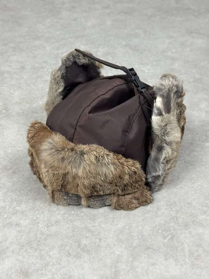 2000s Dolce & Gabbana Brown Fur Chapka Hat EcjmQSL 0