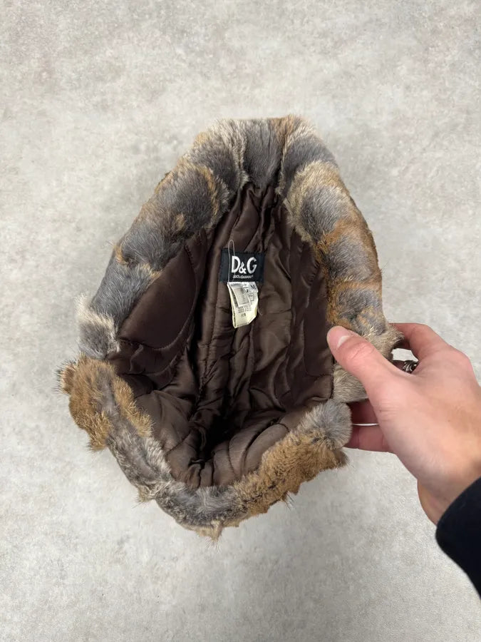 2000s Dolce & Gabbana Brown Fur Chapka Hat EcjmQSL 7