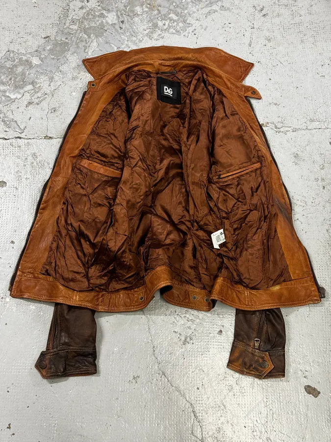 SS2010 Dolce & Gabbana Brown Gradient Leather Jacket  NzHtwKh 7