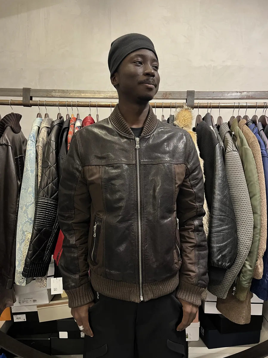 2000s Dolce & Gabbana Brown Hybrid Leather Jacket iujQIPm 4