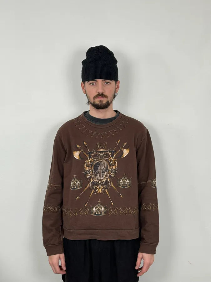 AW2014 Dolce & Gabbana Brown Knight Axe Sweater INgYvEl 1
