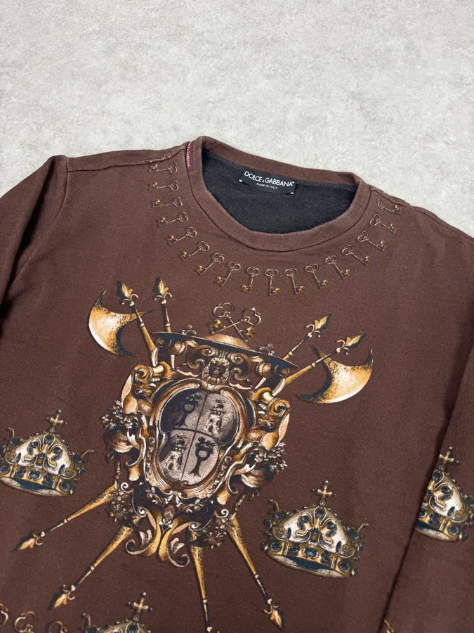 AW2014 Dolce & Gabbana Brown Knight Axe Sweater INgYvEl 4