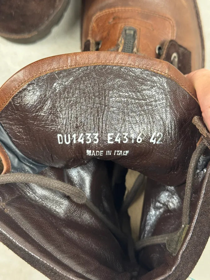 2000s Dolce & Gabbana Brown Leather & Olive High Boots pKZwkeE 8