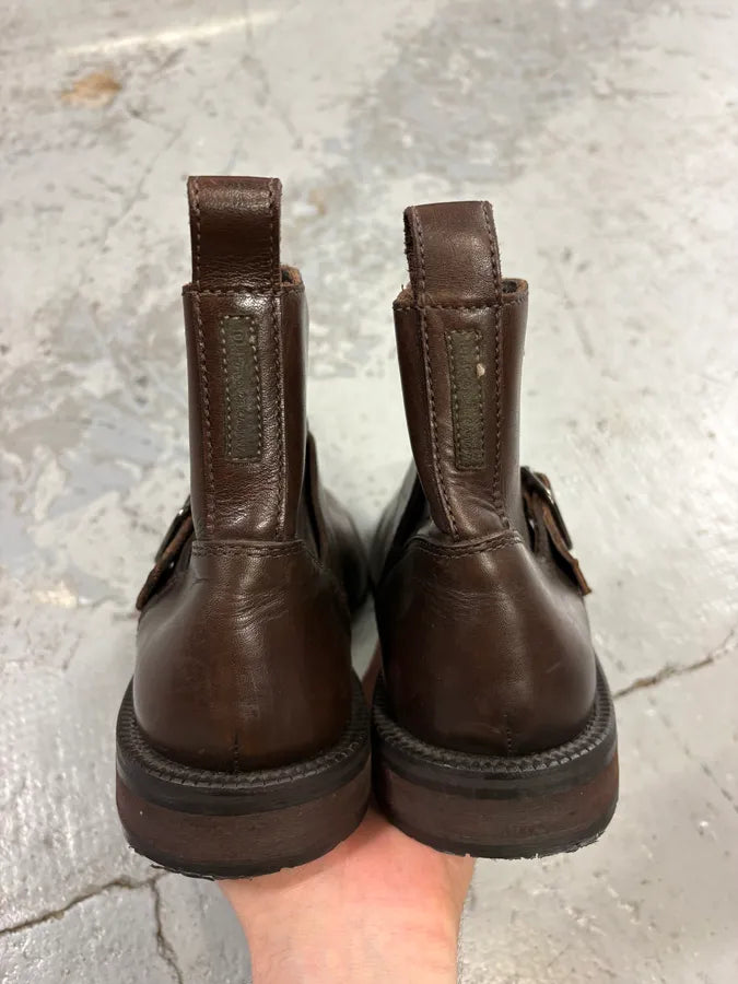 2000s Dolce & Gabbana Brown Leather Ankle Boots nOIpNxz 5