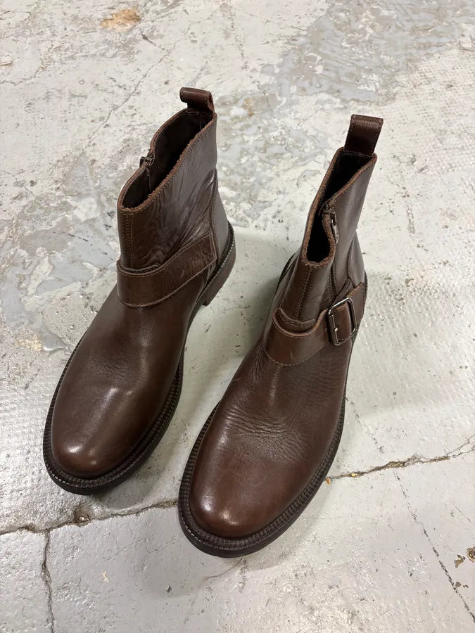 2000s Dolce & Gabbana Brown Leather Ankle Boots nOIpNxz 2