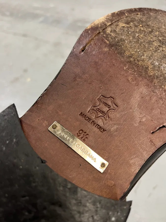 2000s Dolce & Gabbana Brown Leather Army Leather Boots hvNytkD 6