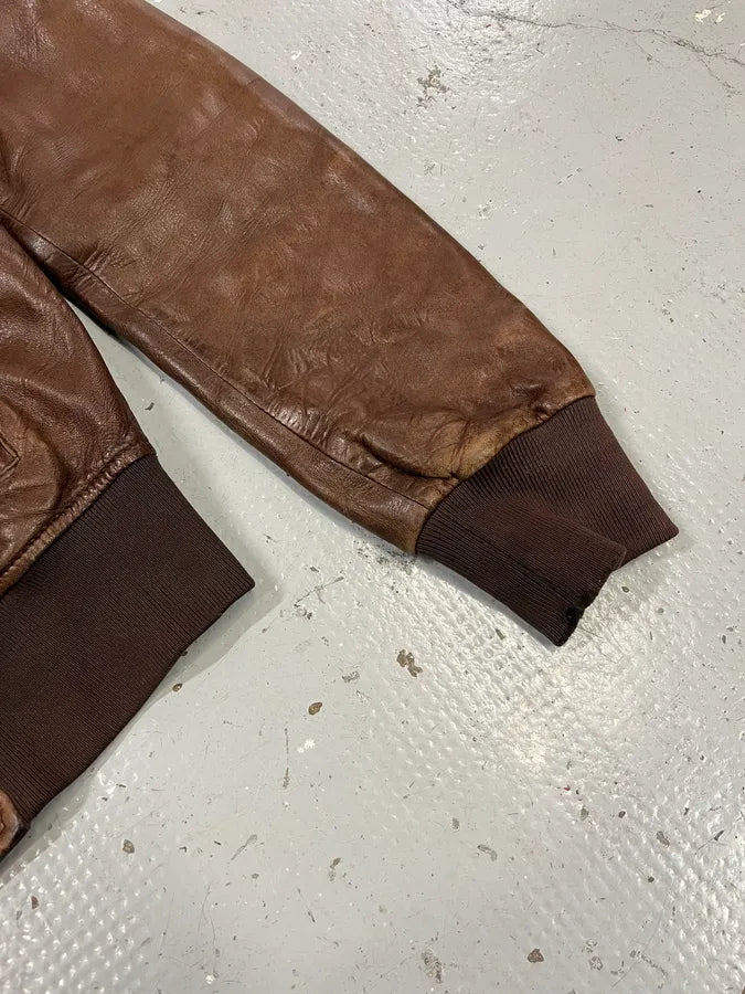 2000s Dolce & Gabbana Brown Leather Bomber Jacket dKeMuIt 5