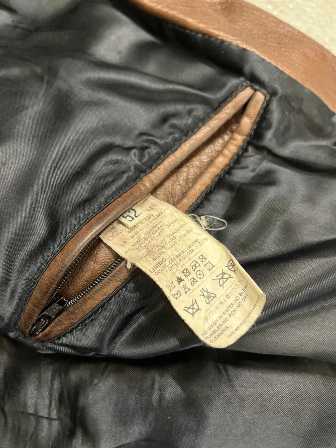 2000s Dolce & Gabbana Brown Leather Bomber Jacket dKeMuIt 9