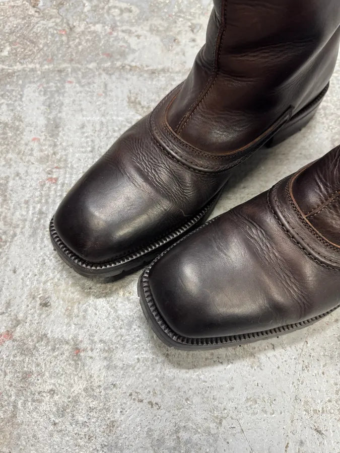 2000s Dolce & Gabbana Brown Leather Boots ITeVokC 4