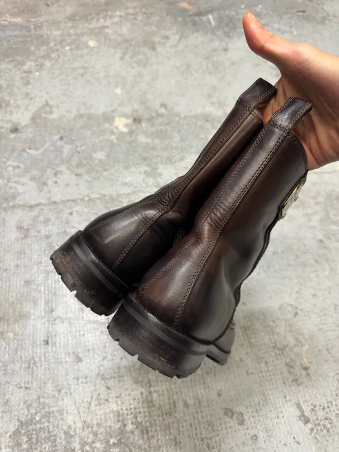 2000s Dolce & Gabbana Brown Leather Boots ITeVokC 5