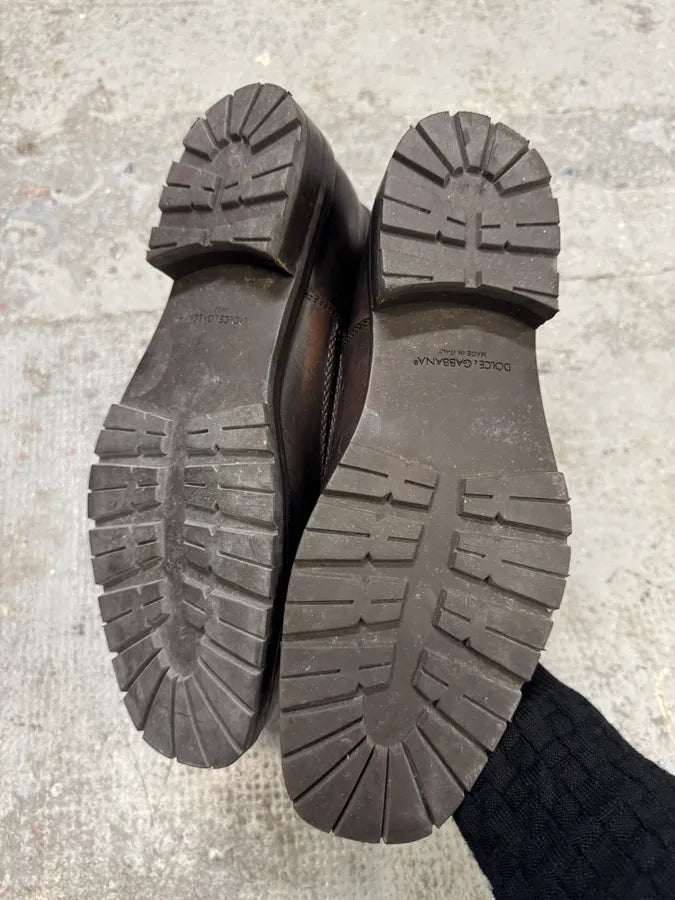 2000s Dolce & Gabbana Brown Leather Boots ITeVokC 7