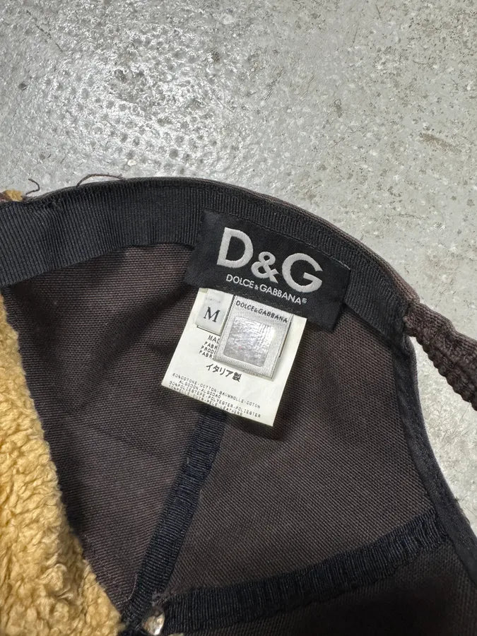 2000s Dolce & Gabbana Brown Leather Cap (M) 2
