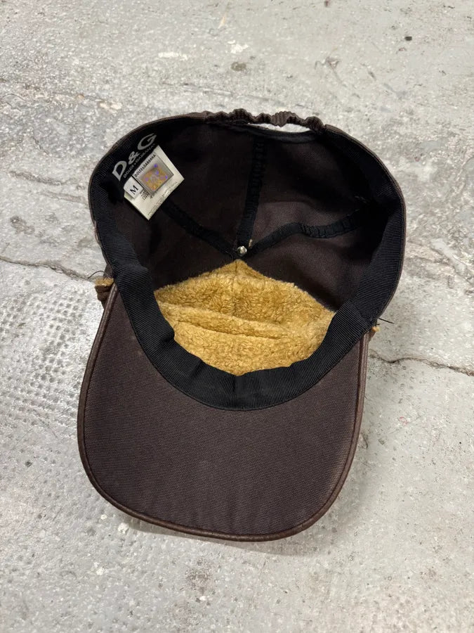 2000s Dolce & Gabbana Brown Leather Cap (M) 3