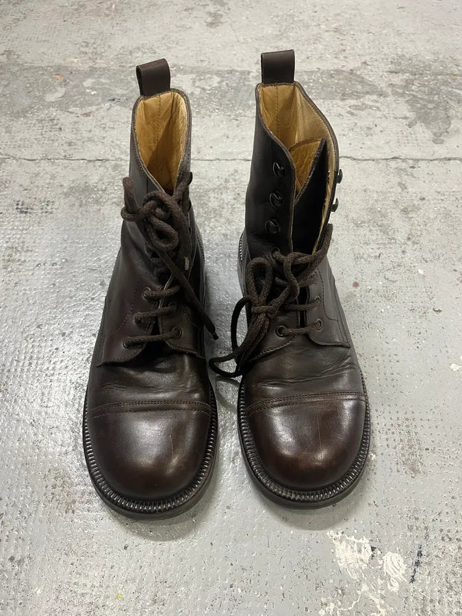 2000s Dolce & Gabbana Brown Leather Combat Boots YJUAfDS 1