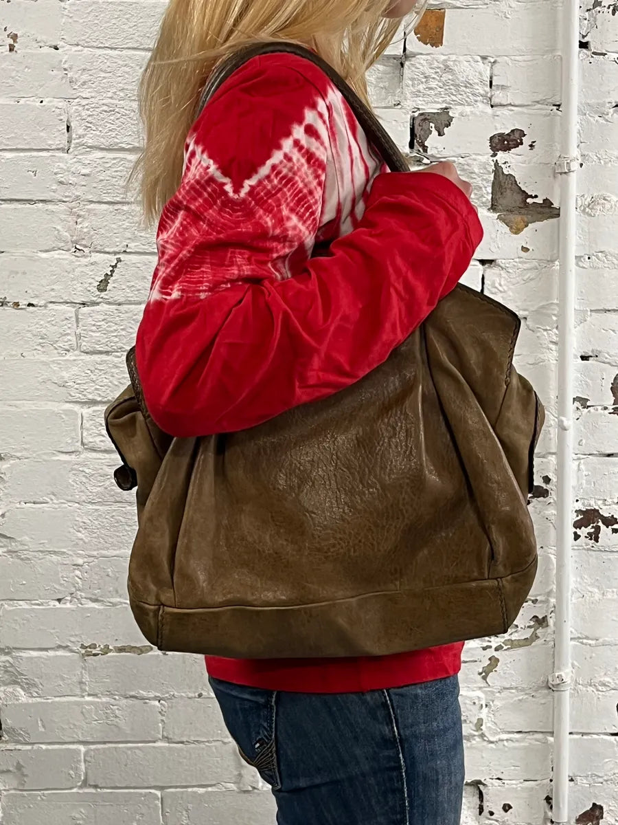 2000s Dolce & Gabbana Brown Leather Handle Bag GZzBufn 2