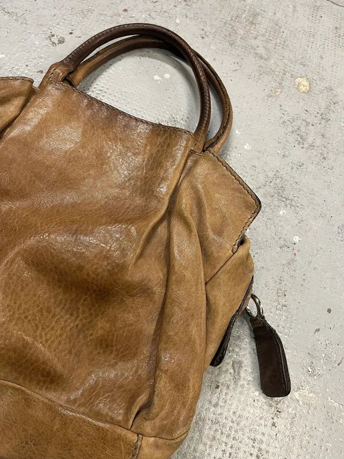 2000s Dolce & Gabbana Brown Leather Handle Bag GZzBufn 4