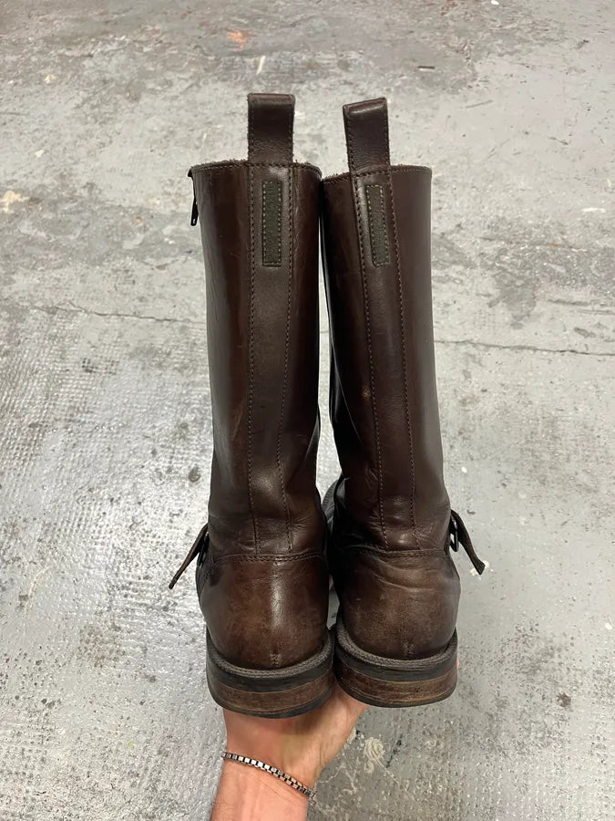 2000s Dolce & Gabbana Brown Leather High Boots KlJgNNl 5