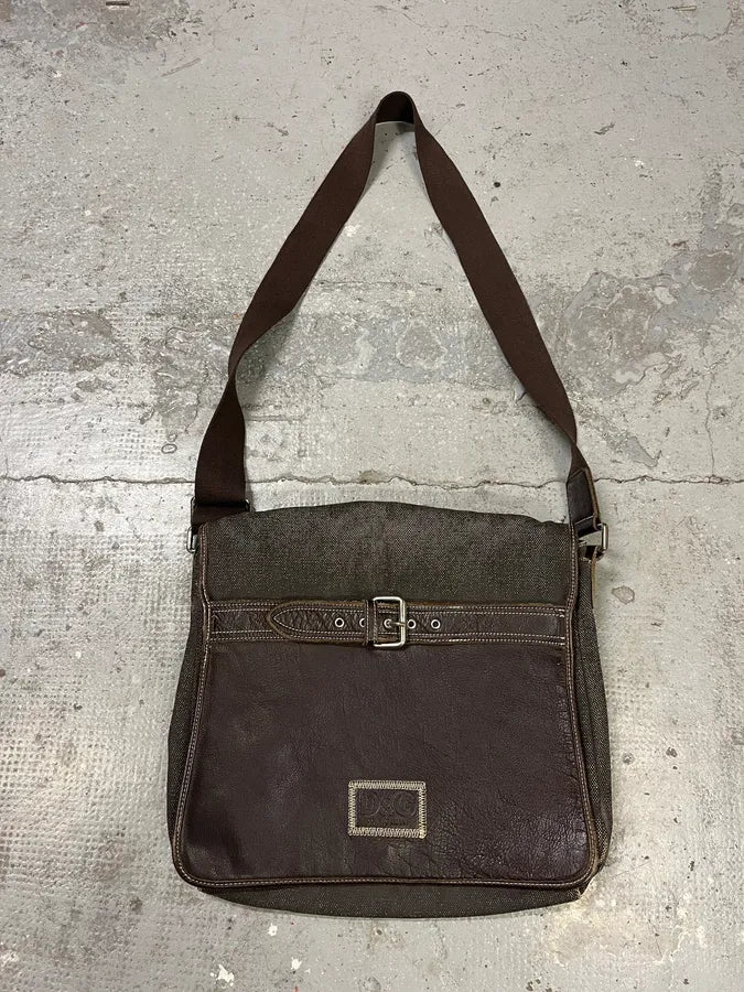 2000s Dolce & Gabbana Brown Leather Hybrid Shoulder Bag (OS) CQLNpOM 0