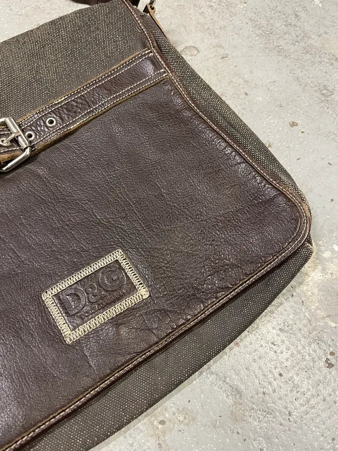 2000s Dolce & Gabbana Brown Leather Hybrid Shoulder Bag (OS) CQLNpOM 4