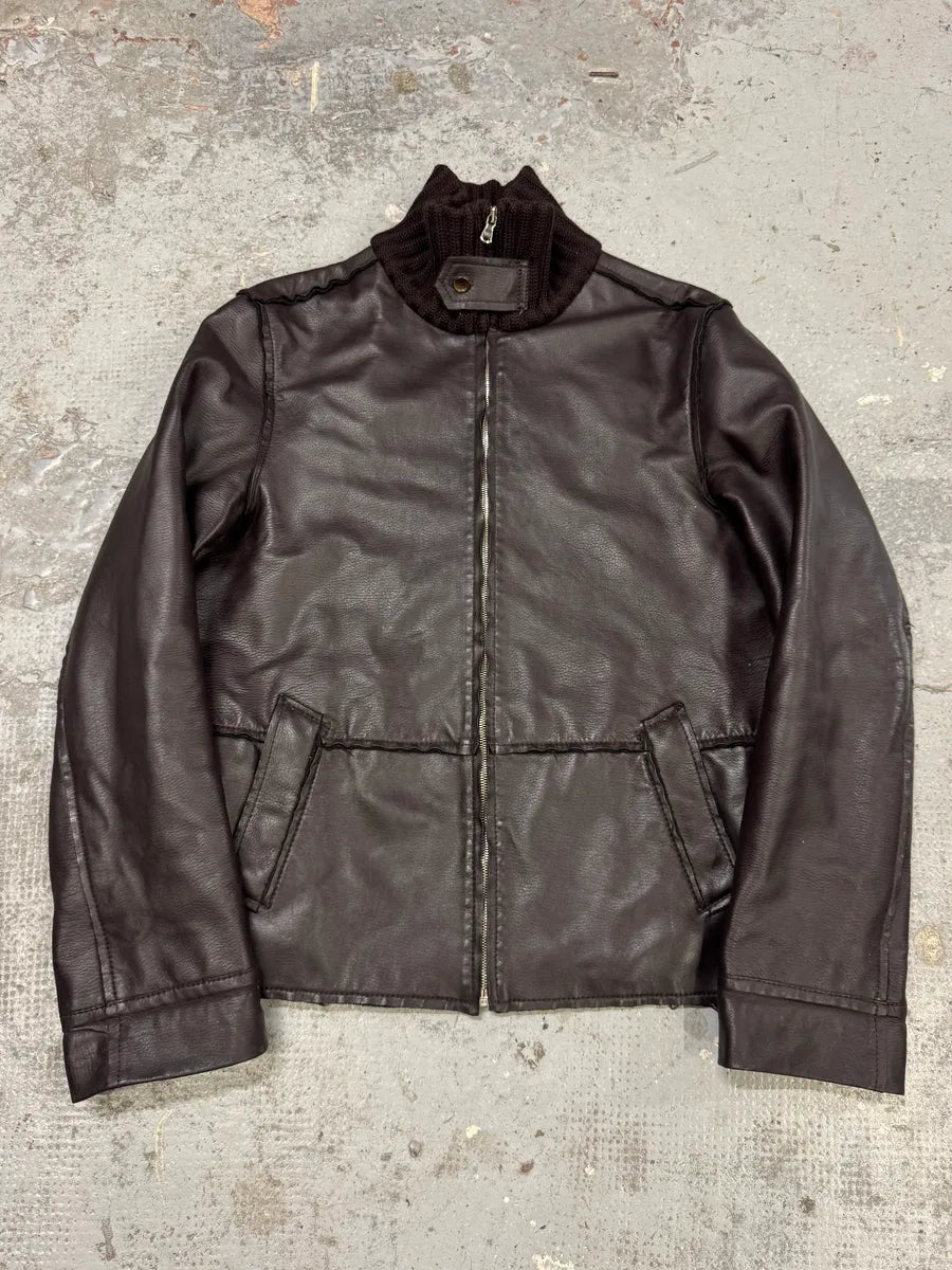 2000s Dolce & Gabbana Brown Leather Jacket JdKlaMx 0
