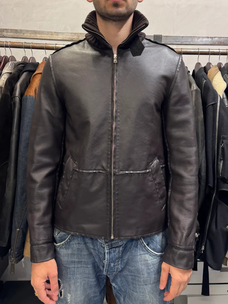 2000s Dolce & Gabbana Brown Leather Jacket JdKlaMx 2