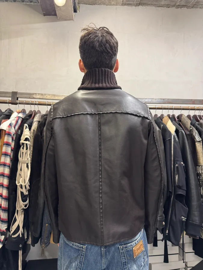 2000s Dolce & Gabbana Brown Leather Jacket JdKlaMx 3