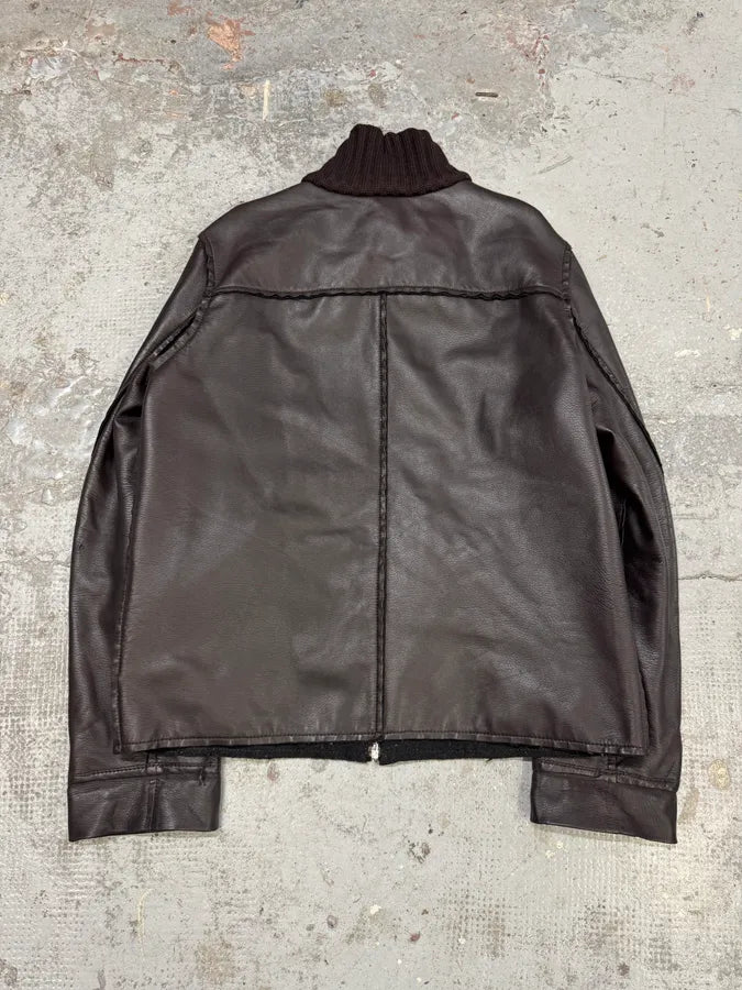 2000s Dolce & Gabbana Brown Leather Jacket JdKlaMx 4