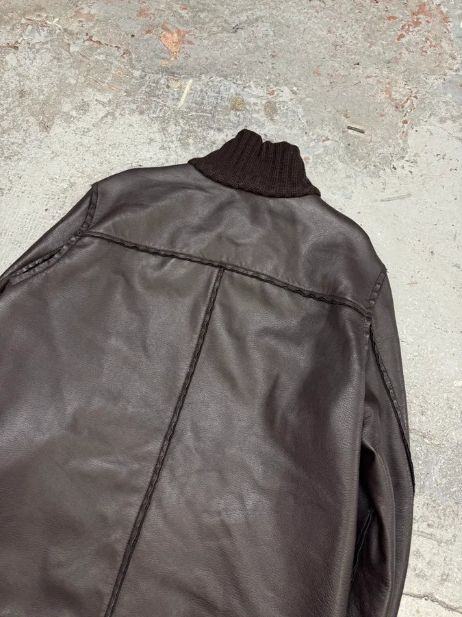 2000s Dolce & Gabbana Brown Leather Jacket JdKlaMx 6