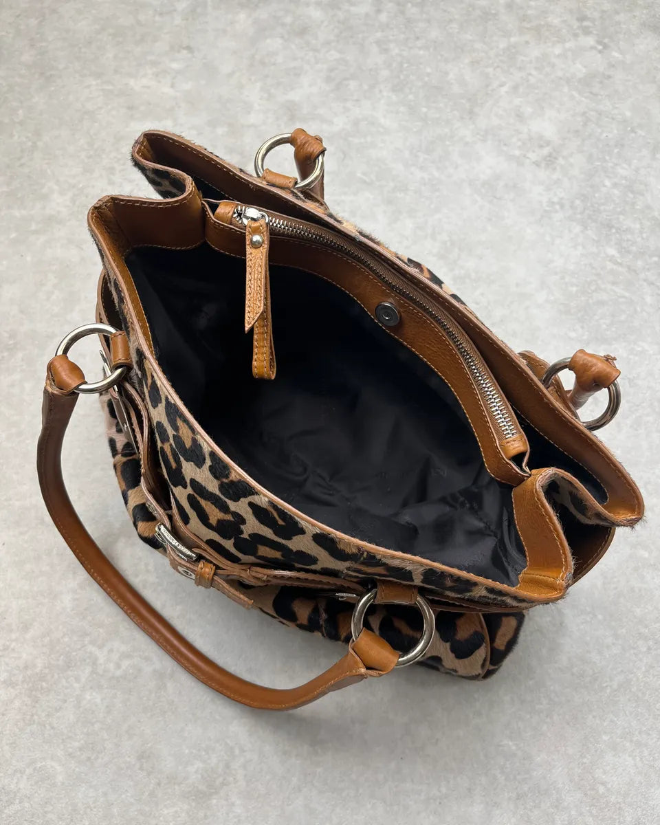 2000s Dolce & Gabbana Brown Leather Leopard Pony Hair Handle Bag DGampkF 7