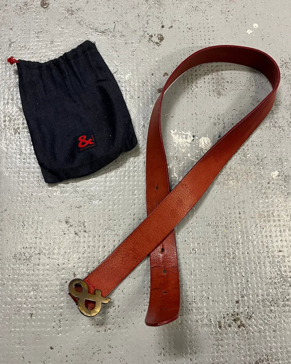 2000s Dolce & Gabbana Brown Leather Logo Belt WRihjuJ 0