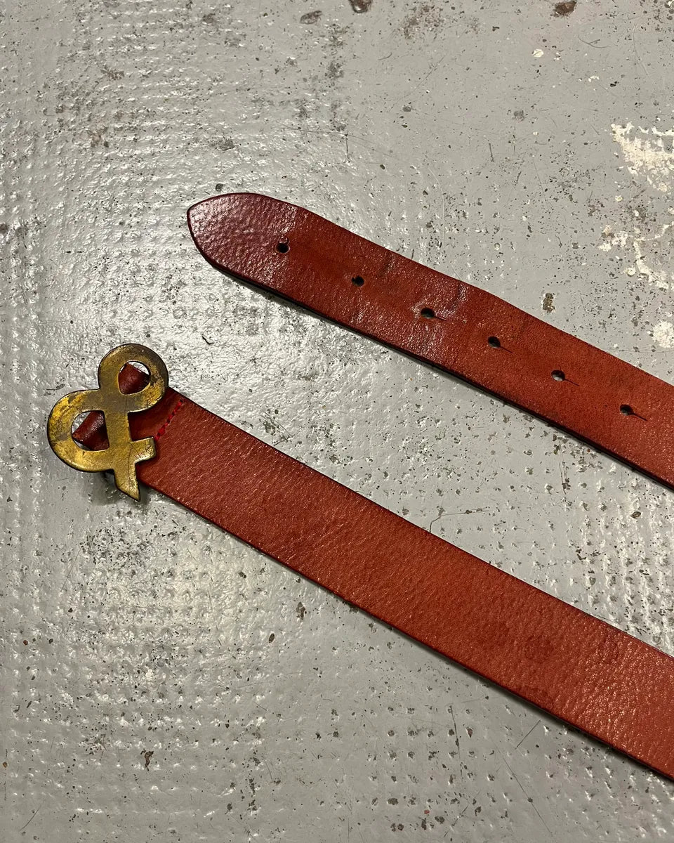 2000s Dolce & Gabbana Brown Leather Logo Belt WRihjuJ 2