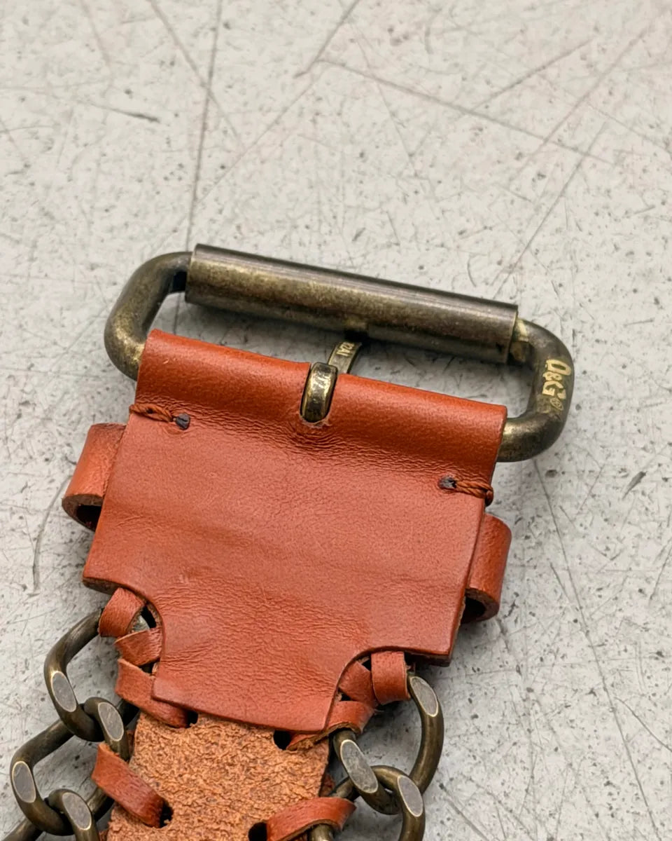 2000s Dolce & Gabbana Brown Leather Metallic Armband CIGNuSp 6